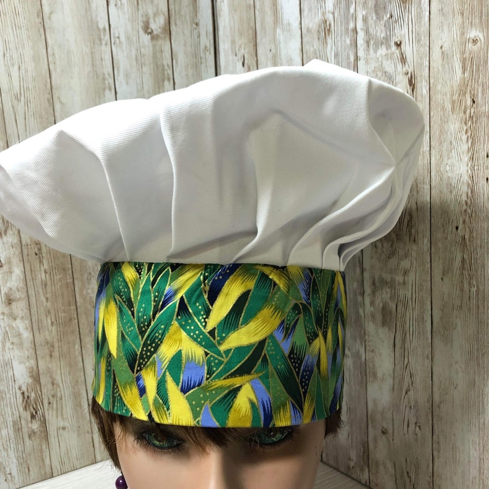 3 NEW Executive Chef Catering Hat, Cook Food Prep Kitchen Velcro Adjustable